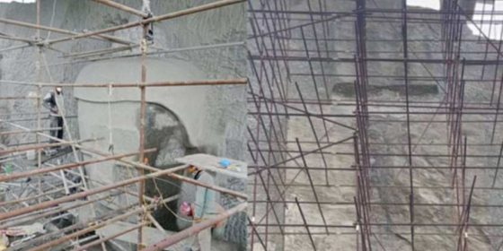 पाँचपोखरीमा बन्दै एउटै ढुंगामा ८४ फिट अग्लो बुद्धको प्रतिमा