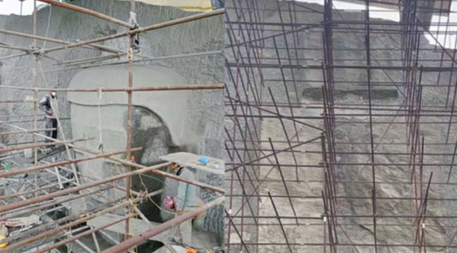 पाँचपोखरीमा बन्दै एउटै ढुंगामा ८४ फिट अग्लो बुद्धको प्रतिमा