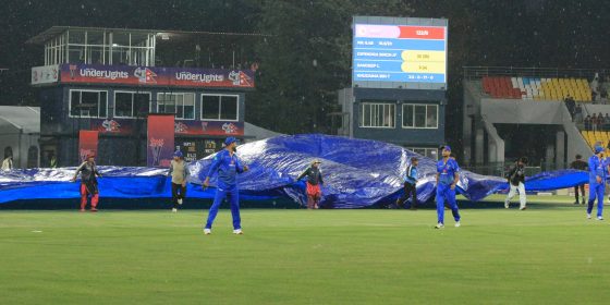 पानी परेपछि रोकियो नेपाल र युएईबीचको खेल