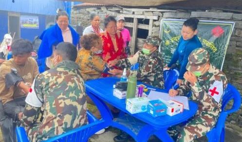 पाँचपोखरीमा सेनाले दियो ७२१ नागरिकलाई स्वास्थ्य सेवा